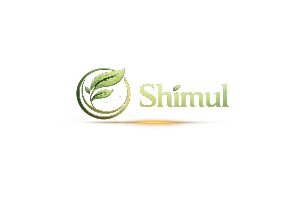 Shimul official logo with green leaf symbol and premium gold typography